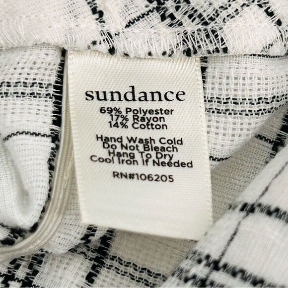 Sundance size medium petite black and white plaid wrap top - Picture 7 of 7